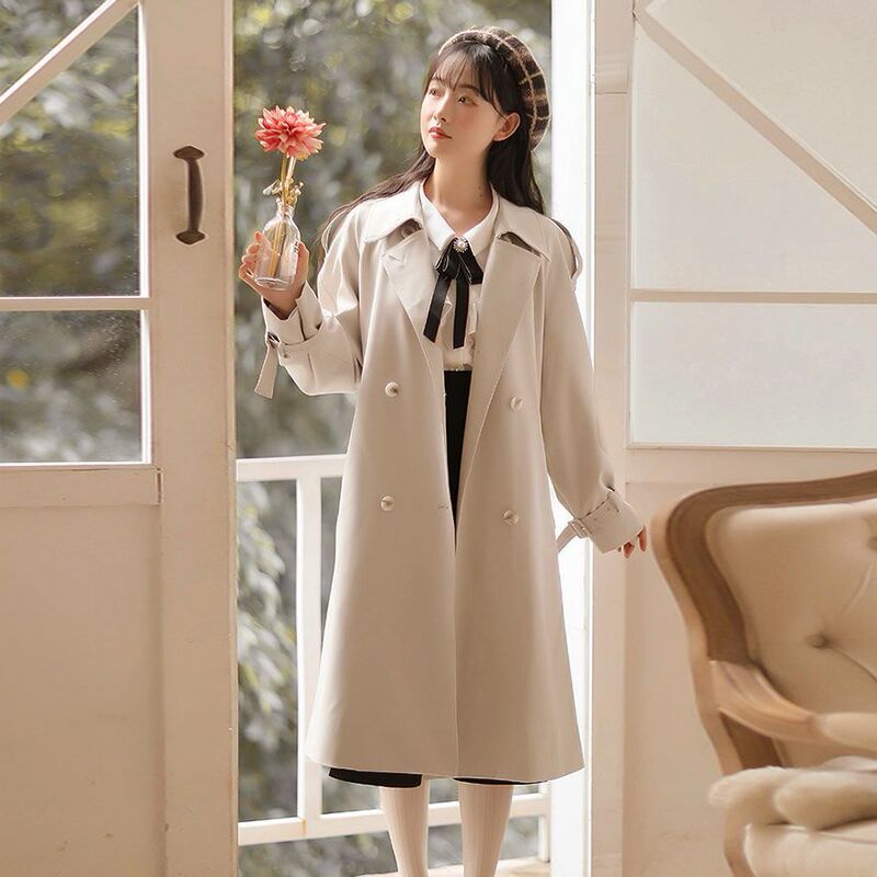 赫本风风衣外套女春秋季2025年新款秋冬感大衣中长款小个子女|undefined