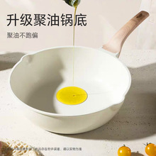 厂家批发无油烟不粘锅牛排煎锅煎蛋锅炒菜锅家用压铸加深炒锅