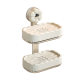 Suction Cup Soap Box Wall-mounted Non-perforated Household Double-layer Draining Bathroom Wall Rack High-grade Soap Box