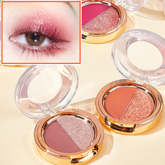 Capel Dual Color Eyeshadow Palette High Glitter Pearlescent Powder Pumpkin Earthy Matte Lazy Dual Color Eyeshadow Palette