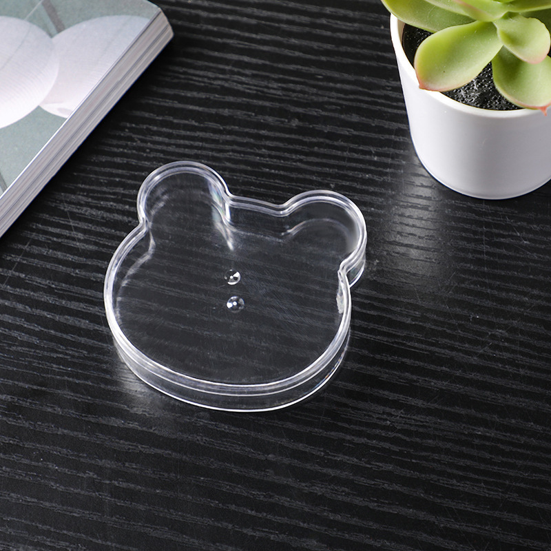 蓋付きアクリルpsケース透明プラスチックケースハート型収納ケース正方形展示ケースヘアアクセサリー汎用包装|undefined