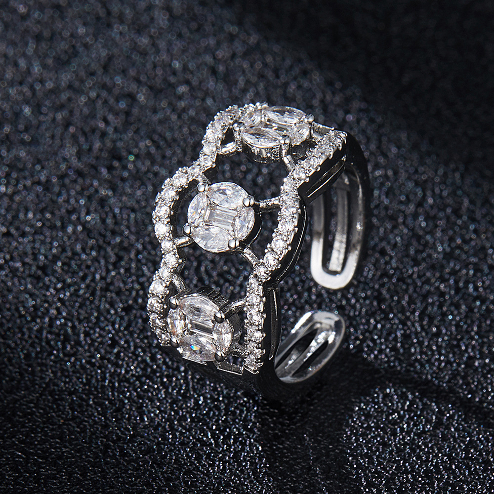 Hip Hop Live Instagram Style Fashion Versatile Zircon Index Finger Ring for Men and Women_voghion.com