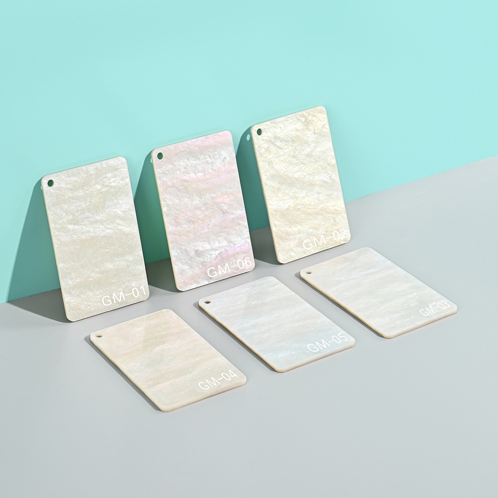 珠光白云母板 幻彩白色云母亚克力板 谷美特殊亚克力材料批发