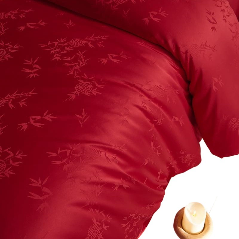 Wedding 100S long velvet cotton cotton bed four-piece set wedding new Chinese style wedding bed wedding cotton big red bedding