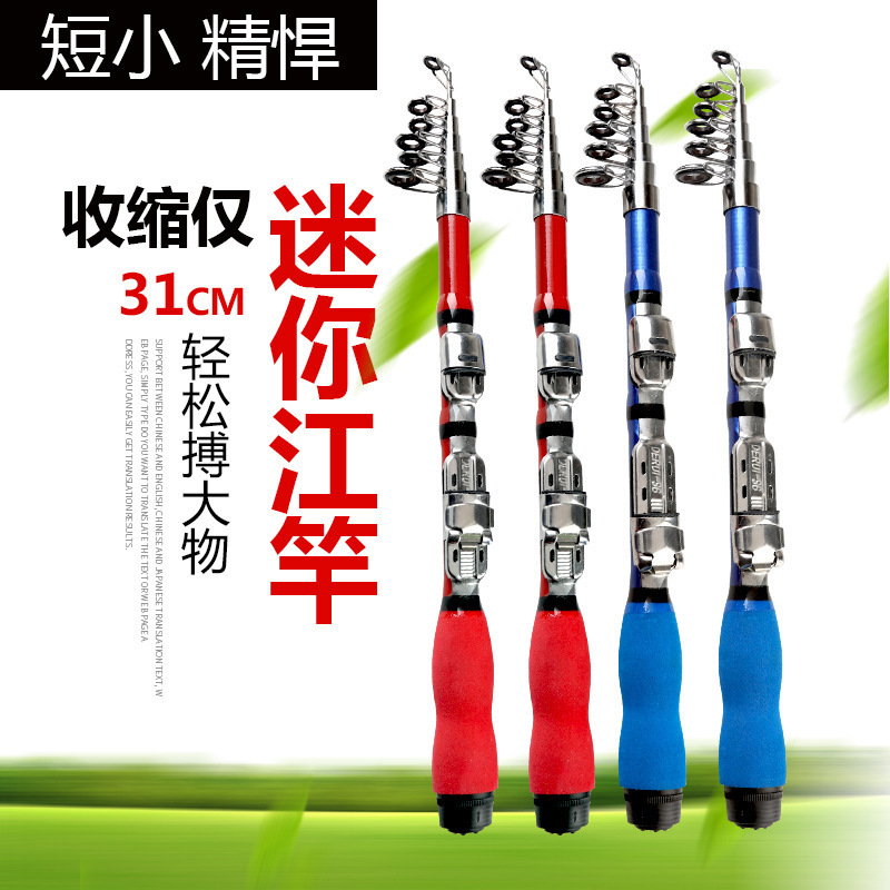 Mini pequeño mar caña de pescar mar Varilla traje completo hielo pesca sección corta portátil varilla de lanzamiento conjunto completo roca varilla Luya mar varilla de lanzamiento