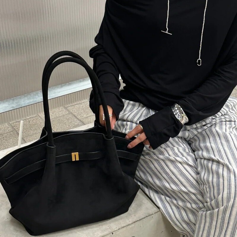 Cross-Border Fashion Suede Tote Bag 2025 New Model High-End Niche Underarm Large-Capacity Commuter Shoulder Bag Cross-Border Fashion Suede Tote Bag 2025 New Model High-End Niche Underarm Large-Capacity Commuter Shoulder Bag