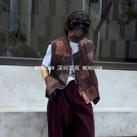 南油轻奢女装秋冬轻奢设计新中式夹棉真丝香云纱低领国风马甲