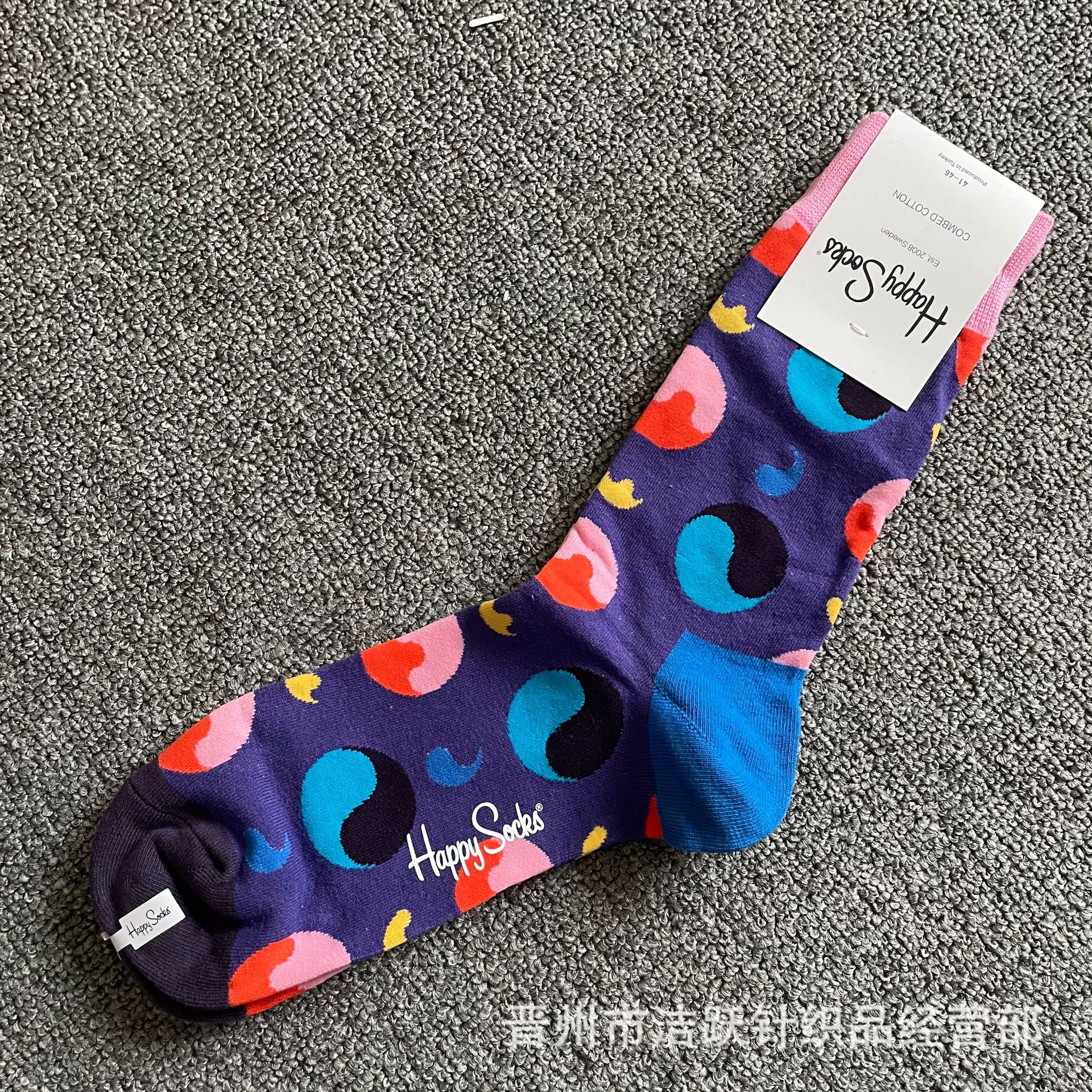 Happy socks新品高品质ハイレザー男性ソックススウェーデンコットンソックスファッションソックスカップルinsロング美脚ソックス