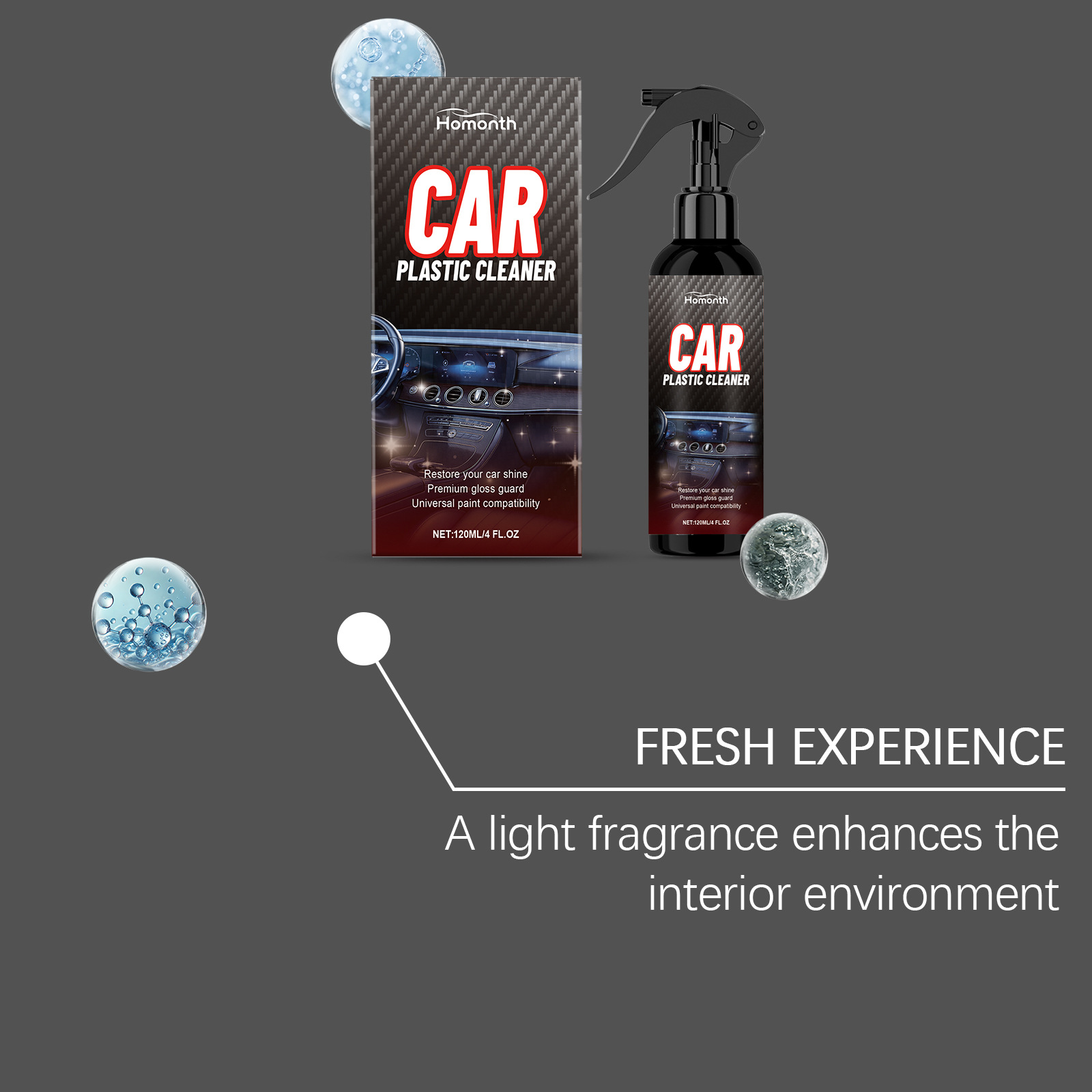 Homonth Car Interior Cleaning Spray Maintenance Renovation Interior Surface Cleaning and Decontamination Universal Cleaner