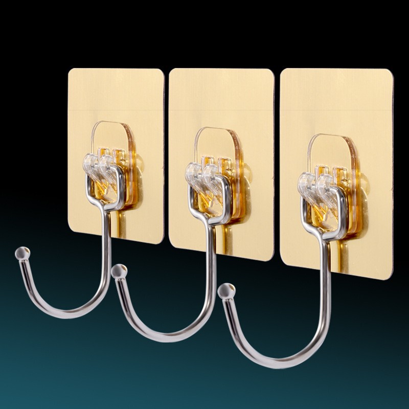 Hook Adhesive Wall Sticker, No-Drill, Traceless, Heavy-Duty Adhesive, Bedroom Door, Kitchen Hook, Strong Adhesive Hook