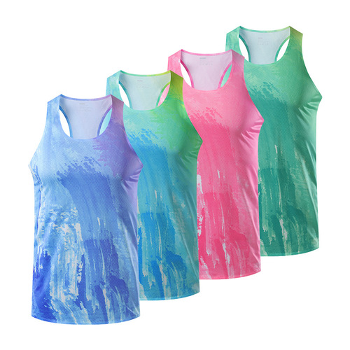 Summer Men's Quick-Dry Lightweight Fitness Slimming Sports Unisex Sleeveless Quick-Dry Marathon Training V-Neck Top