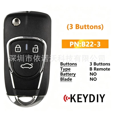 KEYDIY B22-3 KD sub-controller, a 3-button universal car remote key, for cross-border and international markets