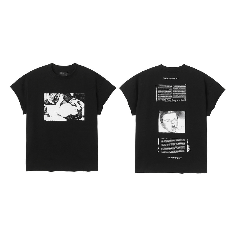 ERD Melancholy Rich Second Generation Niche Trendy Brand Smoke Print Premium T-Shirt Men's Round Neck Casual Short Sleeve Top