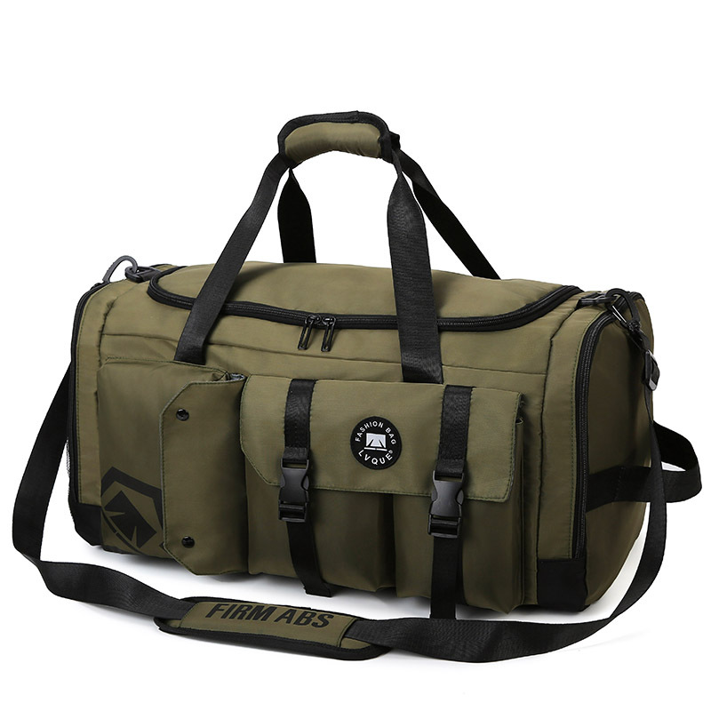 Bolsa de viaje portátil de moda de gran capacidad, bolsa deportiva multifuncional para hombres y mujeres, equipaje de separación seca y húmeda, mochila