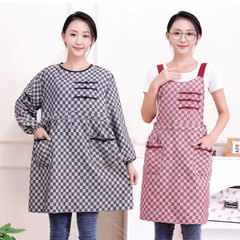 2023新款網紅罩衣圍腰長袖圍裙女家用廚房防水防油餐飲專用工作服