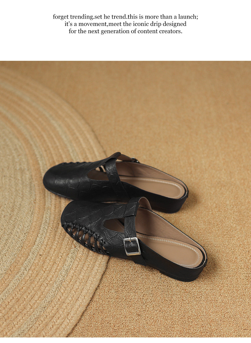 Dép nữ quai chữ T mũi nhọn kiểu vintage, đế bệt, size 34–41 — đen chi tiết 22