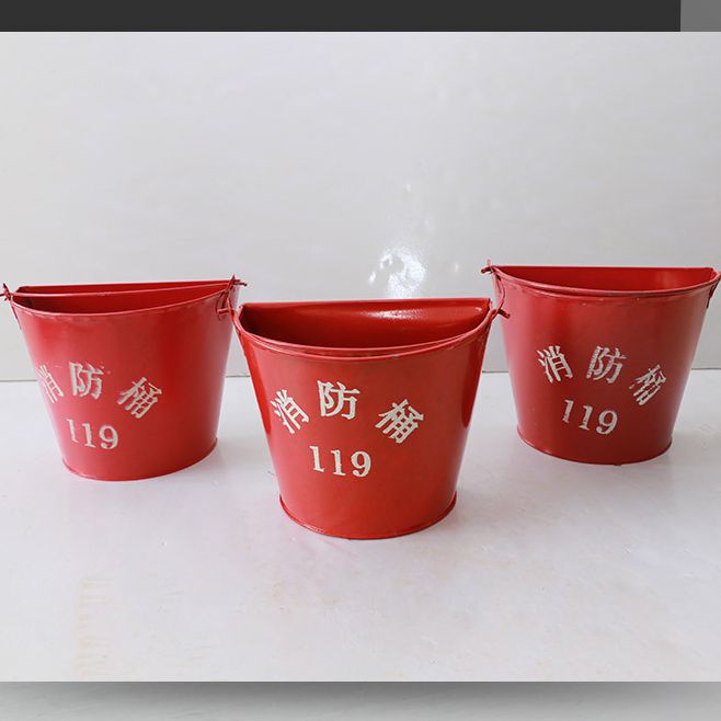 Factory direct fire bucket fire semi-circular bucket fire bucket 8L fire bucket fire shovel stainless steel fire bucket