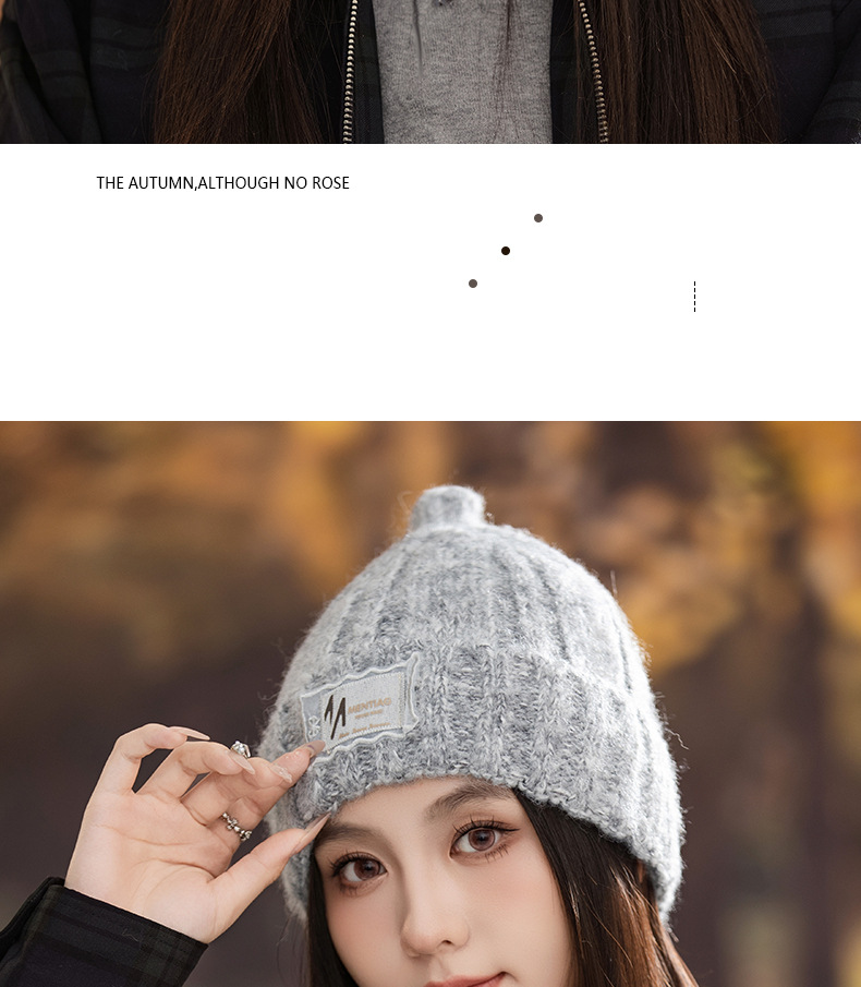 Dames gebreide wollen muts warme wintermuts met oorbescherming_voghion.com