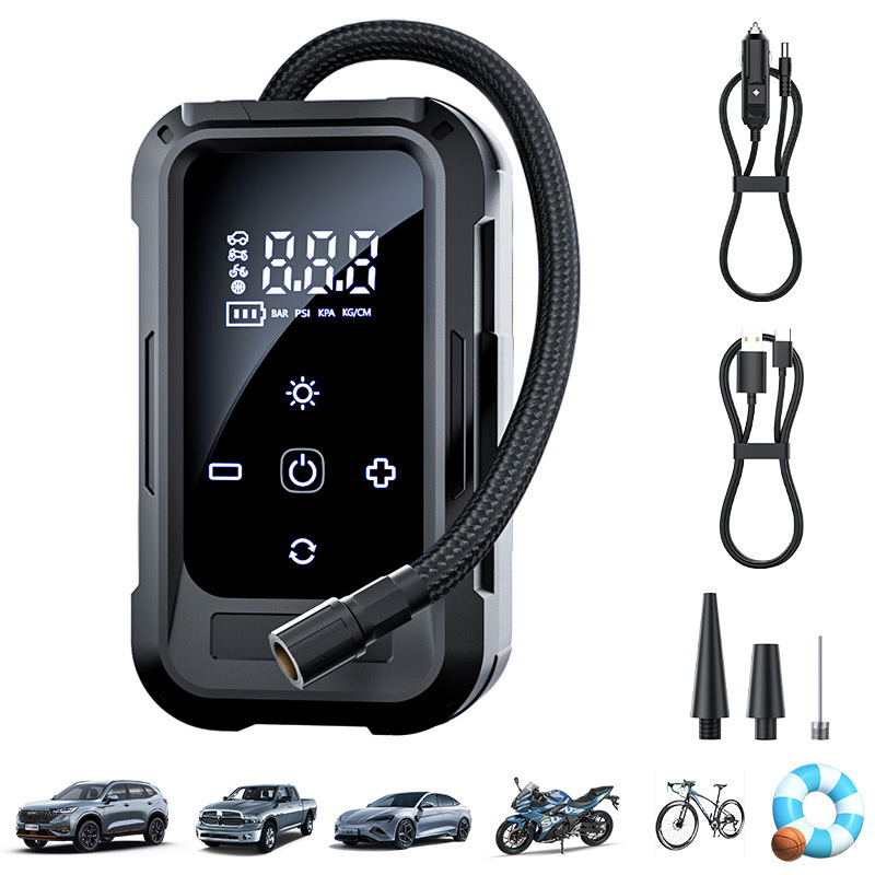 新款跨境车载充气泵便携式汽车打气泵全越野汽车自行车轮胎打气筒