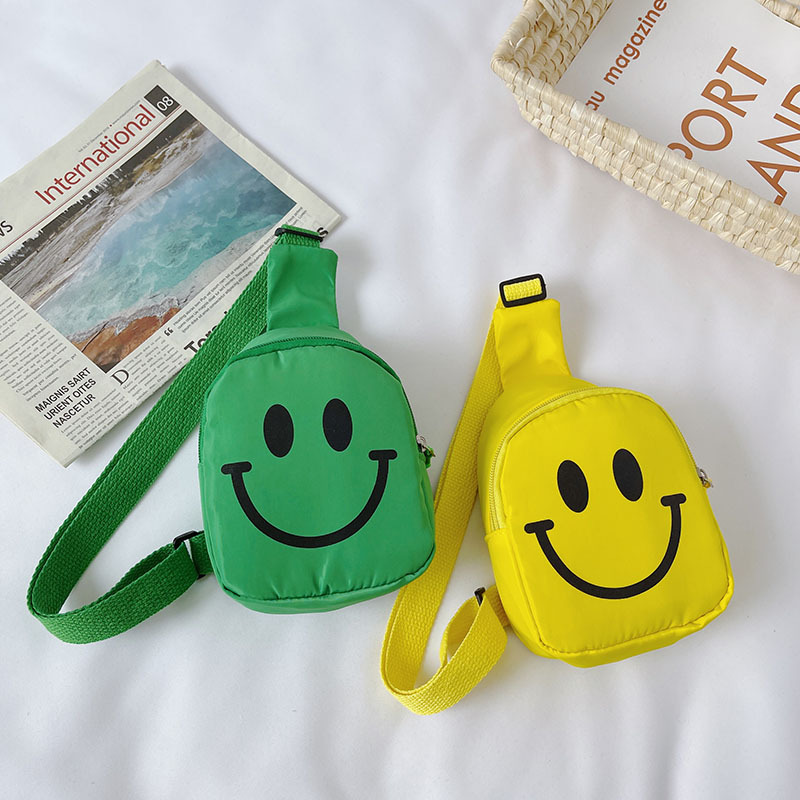 Children's Bags 2021 summer new pattern Cartoon Laughter oxford children Chest pack kindergarten baby Inclined shoulder bag