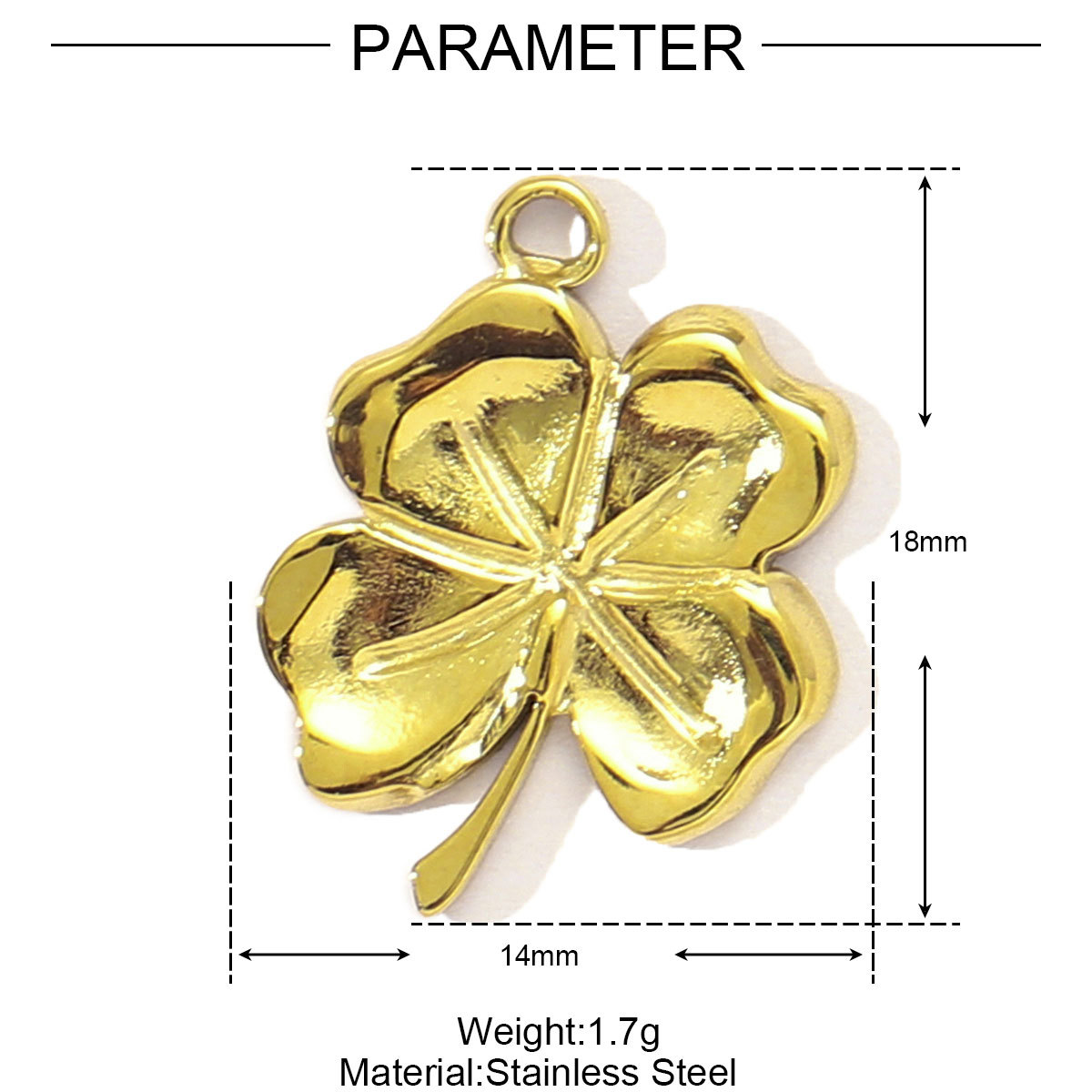 10g Weight Pendant Jewelry Making Type DIY Ornament Accessories Classification 3 PCS/Package Quantity 304 Stainless Steel Material Four Leaf Clover, Cherry, Heart Shape Pattern All Seasons Season Polished Finish Plating Design Vintage Style Style 3 PCS/Package 304 Stainless Steel Four Leaf Clover Cherry Heart Shape Polished Pendant DIY Ornament Accessories 2