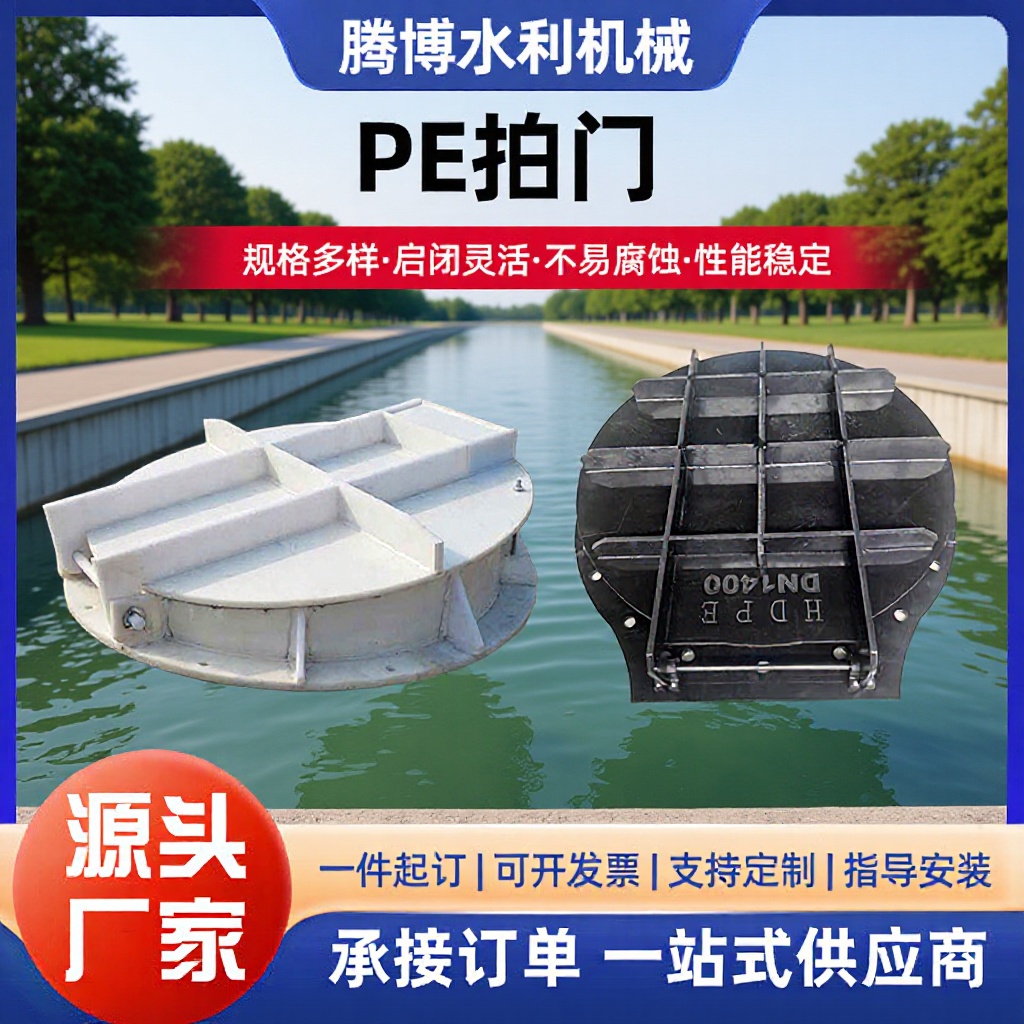 HDPE复合材料拍门PE塑料方形闸门圆形污水废水闸门