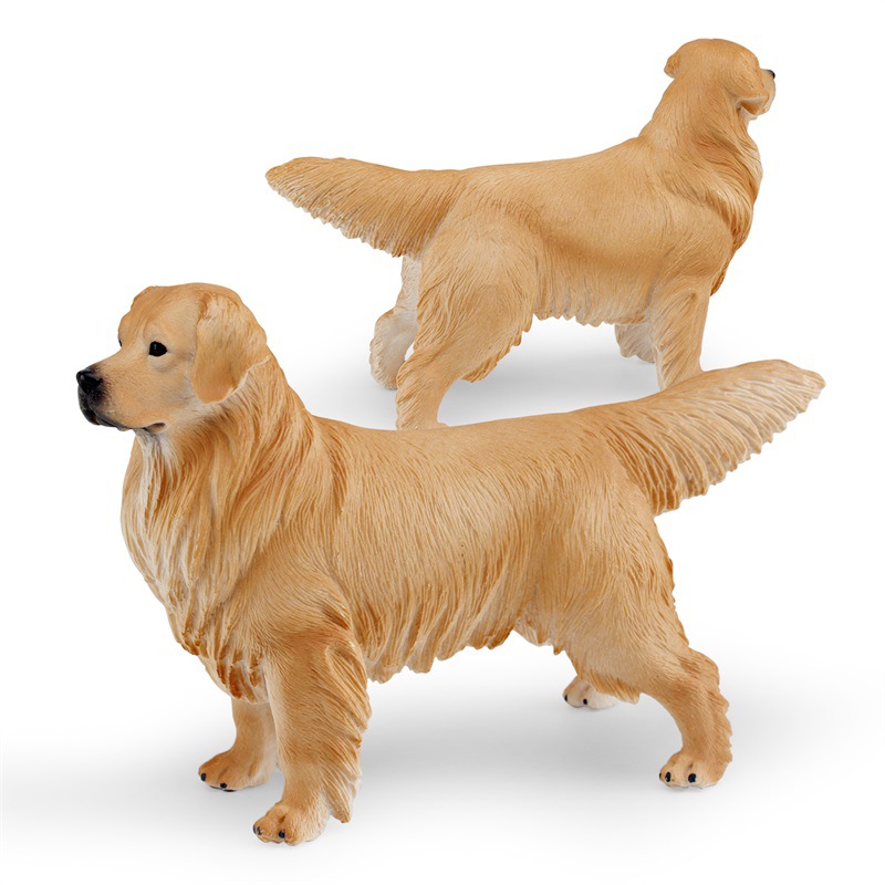 Simulación cognitiva de los niños transfronterizos sólido gran Golden Retriever mascota perro modelo animal decoración de escritorio adornos estáticos