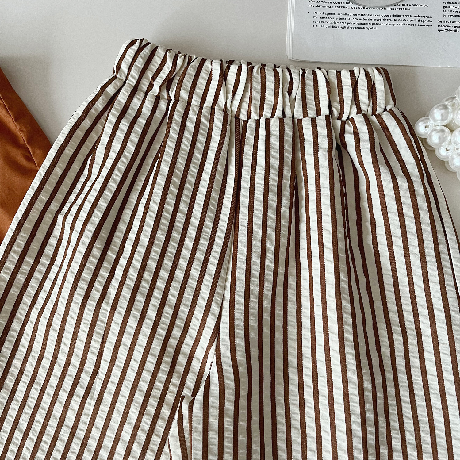 Mädchen Sommer Set Ärmelloses Oberteil Und Gestreifte Hose_voghion.com