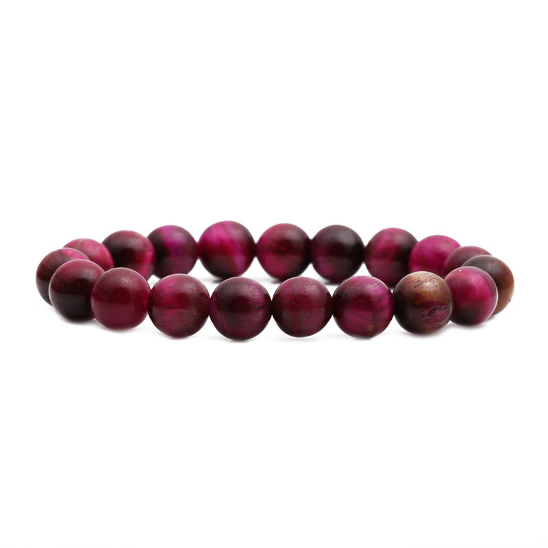 Rose Red Tiger Eye Stone Bracelet display picture 3