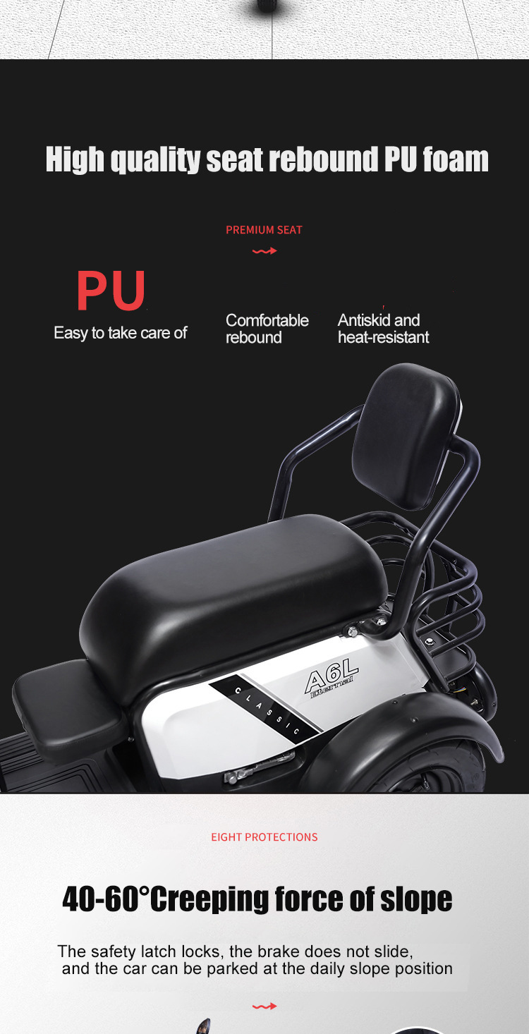 Electric Mobility Scooter Long Range 120km Customizable Battery
