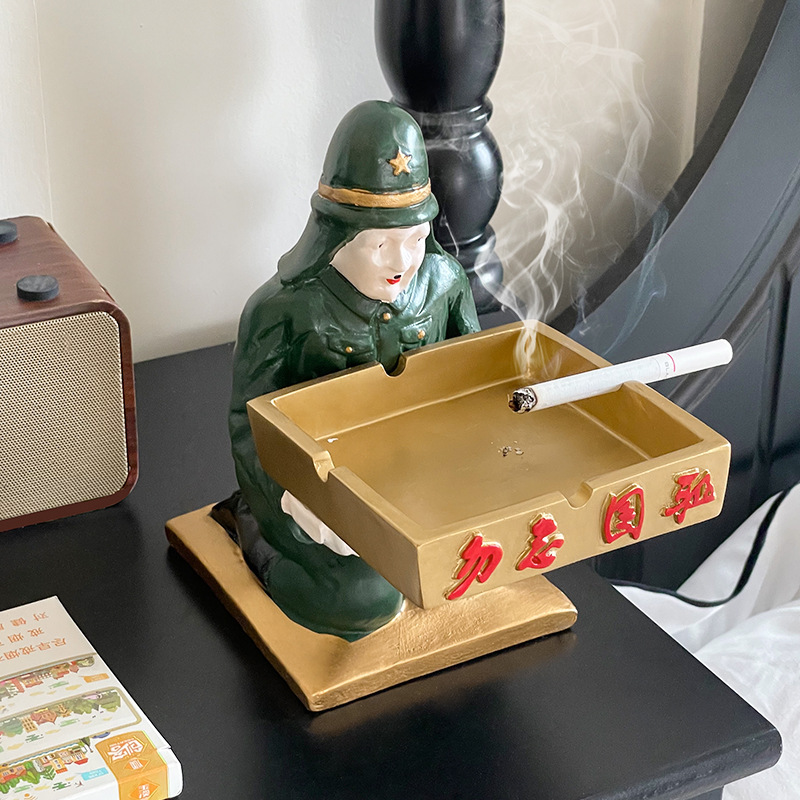 创意勿忘国耻烟灰缸搞怪稀奇个性摆件家用办公室桌面潮流道具装饰|undefined