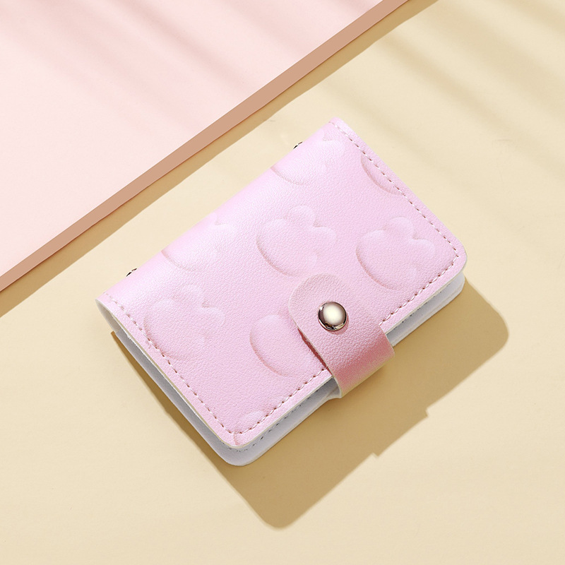 Coreano multifuncional pequeño dibujo animado fresco en relieve conejo 20 tarjeta anti-damagnetizante hebilla vertical bolsa de tarjetas