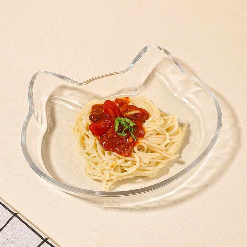 Glass cartoon cute material for home use, dinner plate