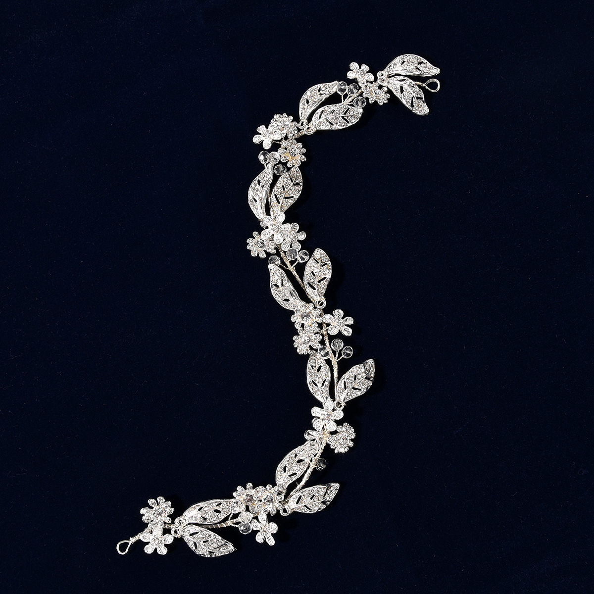 Bridal Wedding Hair Accessories Diamond Leaves Flower Hairband display picture 2