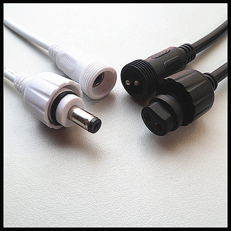 生产DC电源线 2芯防水公母插 LED灯连接线 DC线生产厂家