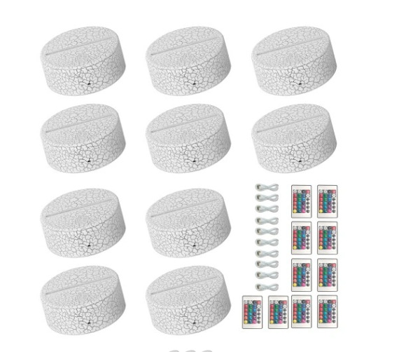 Transfronterizo nuevo exótico 3D luz de la noche titular USB Toque control Remoto colorido luz de la noche lámpara de mesa de acrílico combinación base