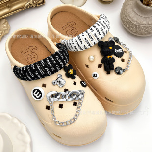�羳���u�¿��Ь�������DIYЬ�ۺڰ�Ь��SHOES CHARMЬ��