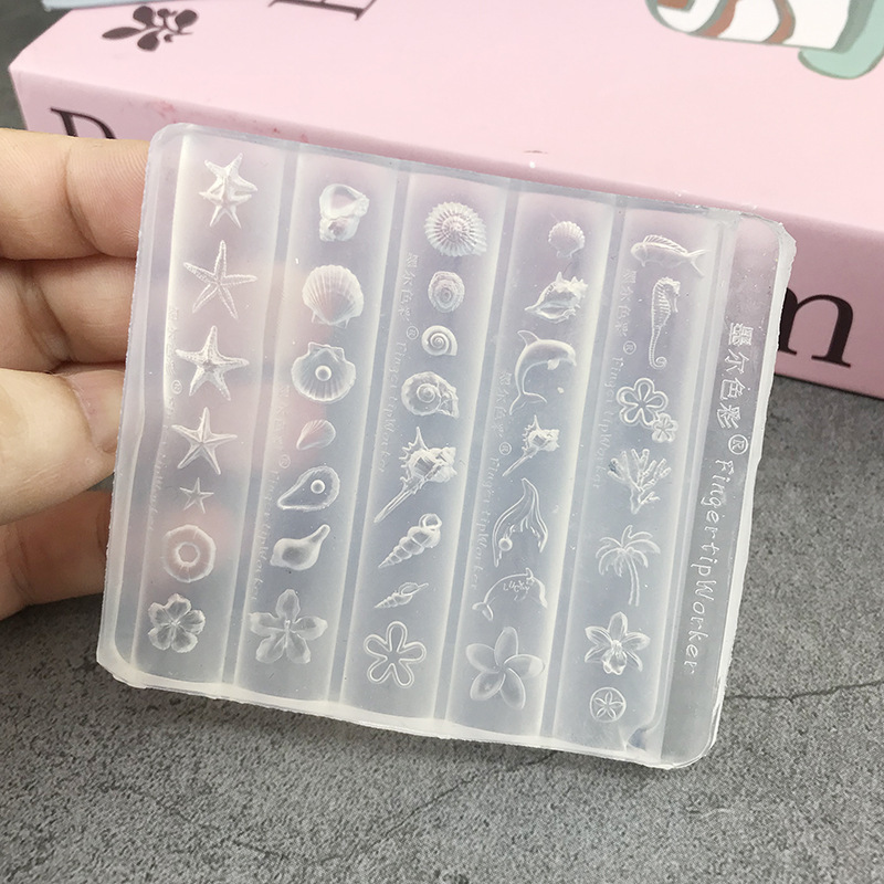 跨境批发蝴蝶结硅胶美甲模具立体链条串珠浮雕花纹穿戴甲装饰工具|undefined