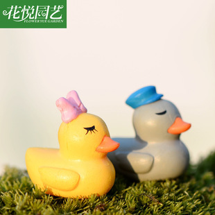 Moss Micro Landscape Cartoon Cute Couple Duck Doll DIY Blind Bag Decoration Accessories Aquarium Fish Tank Small Ornaments