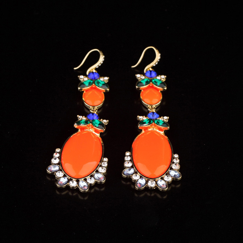 Personality Creative Flower Earrings Design Sense Diamond-studded Gemstone Earrings Wholesale Jewelry display picture 1