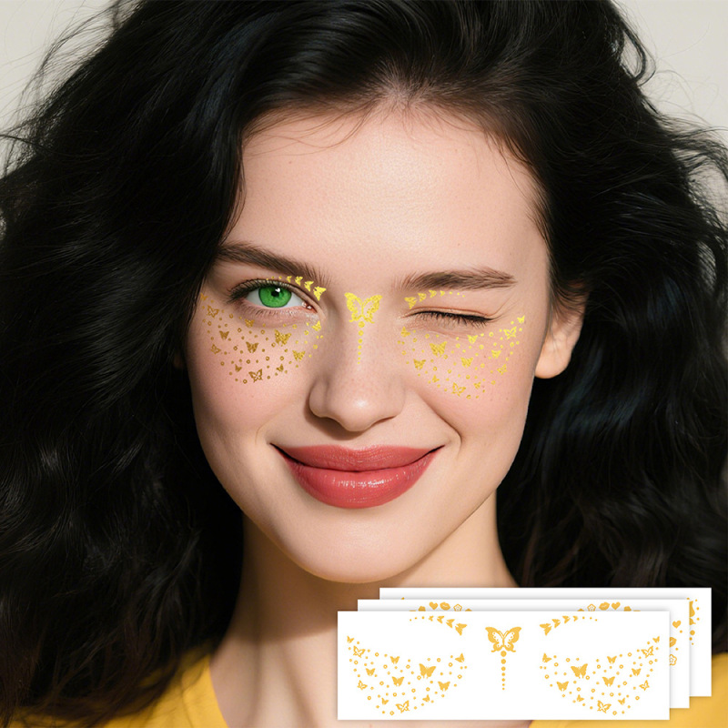Cross-Border Popular Freckle Stickers, Gold Glitter Freckle Temporary Stickers, Party Holiday Evening Stage Props Makeup Cross-Border Popular Freckle Stickers, Gold Glitter Freckle Temporary Stickers, Party Holiday Evening Stage Props Makeup