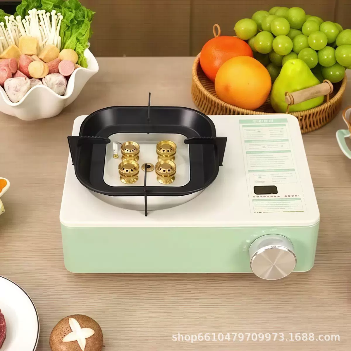 韩式卡式炉高颜猛火防爆气罐卡一体四头户外便携燃气灶野餐卡磁炉