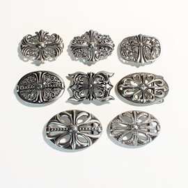 欧美4.0cm锌合金克罗十字CH腰带扣欧美外贸西部男士皮带大板扣女