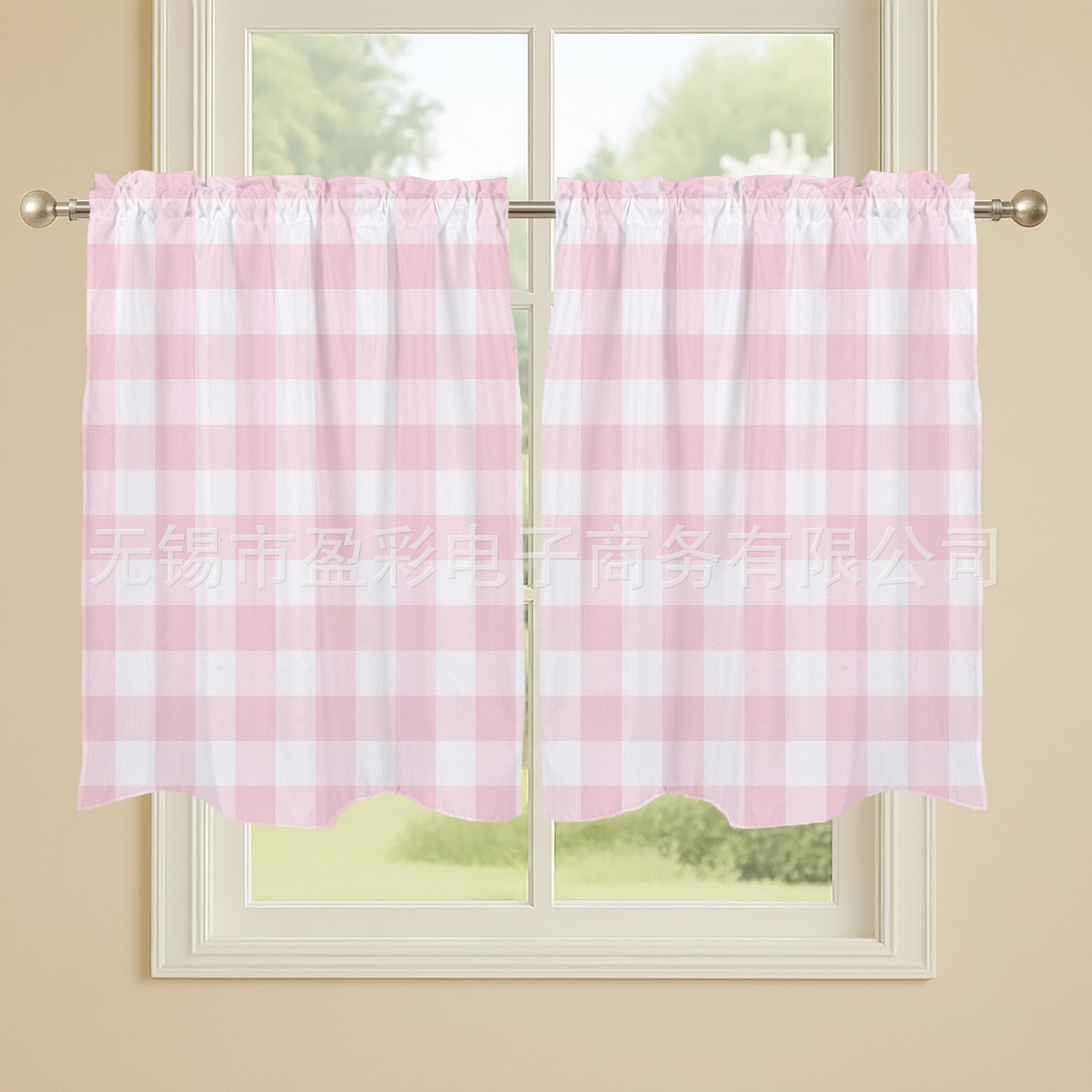 Cross-Border Bamboo Cloth Printed Small Curtains Half Curtain Coffee Curtain Door Curtain Cabinet Curtain Bathroom Bay Window Kitchen Blackout Curtain