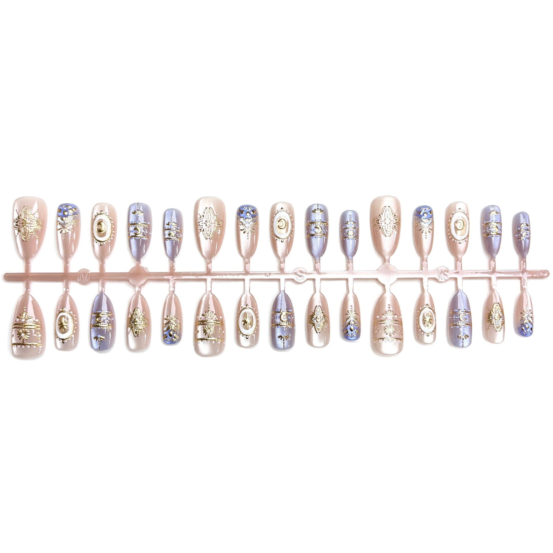 Vaquero azul dorado barroco con armadura de lujo retro flor diamante ins nail art parche 30 piezas ojo de gato exquisito