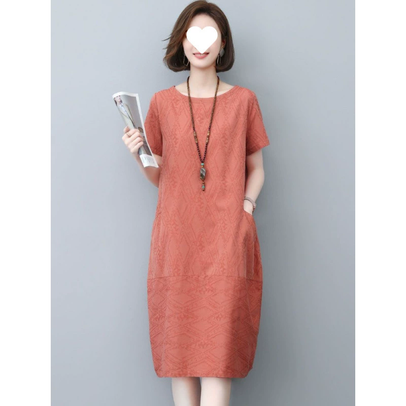 Платье 2025 новое летнее благородное женское платье с прямыми юбками, закрывающими живот, свободное банкетное элегантное платье для мамы