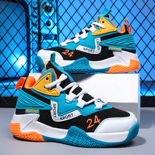 Children's basketball shoes, student sports shoes, youth children's shoes, mesh breathable non-slip running shoes, boys' soft soles