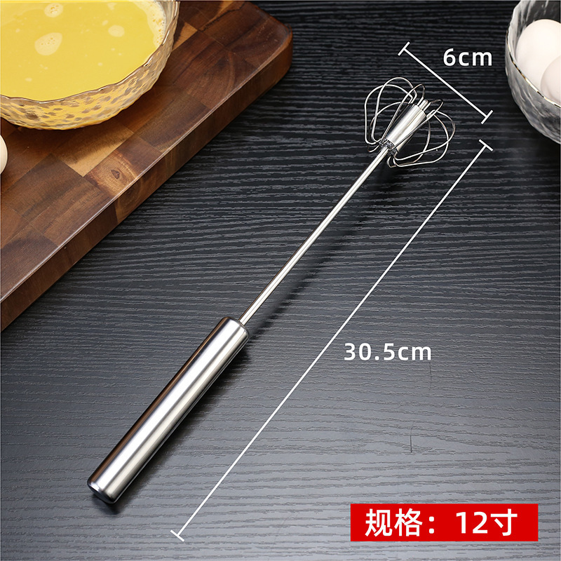 Doméstico de acero inoxidable rotativo semiautomático batedor de huevos de cocina de acero inoxidable herramienta de horneado de prensa manual batedor de huevos