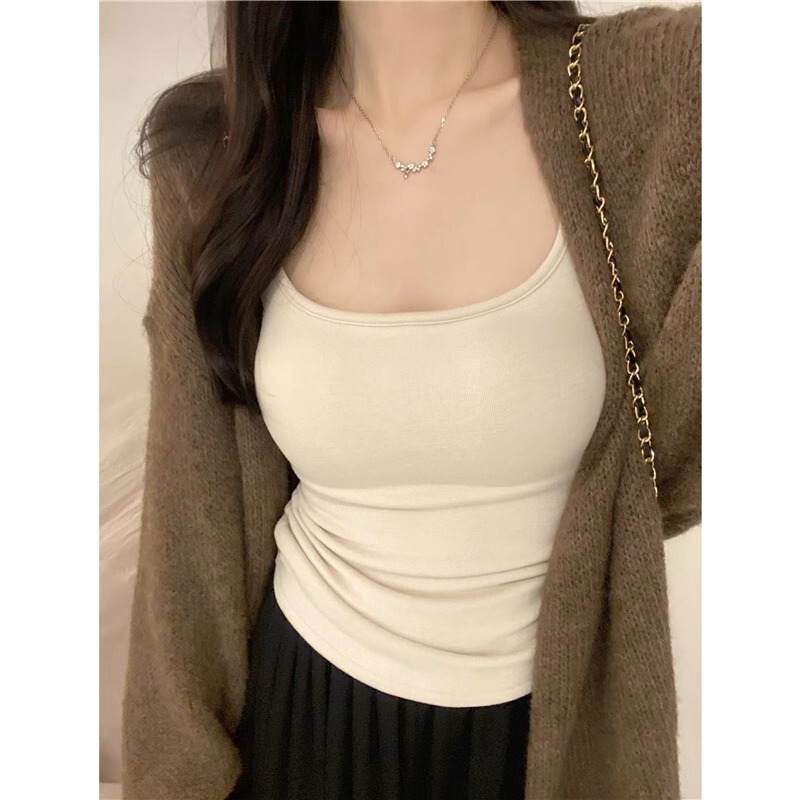 Sooner or later wan can make a bottom! Superior Extra-Expansion Chest Strap Chest Pad Removable Scrub Camisole with Bra