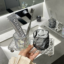 轻奢牙刷置物架洗漱杯套装卫生间洗漱台面漱口刷牙杯牙缸收纳架子